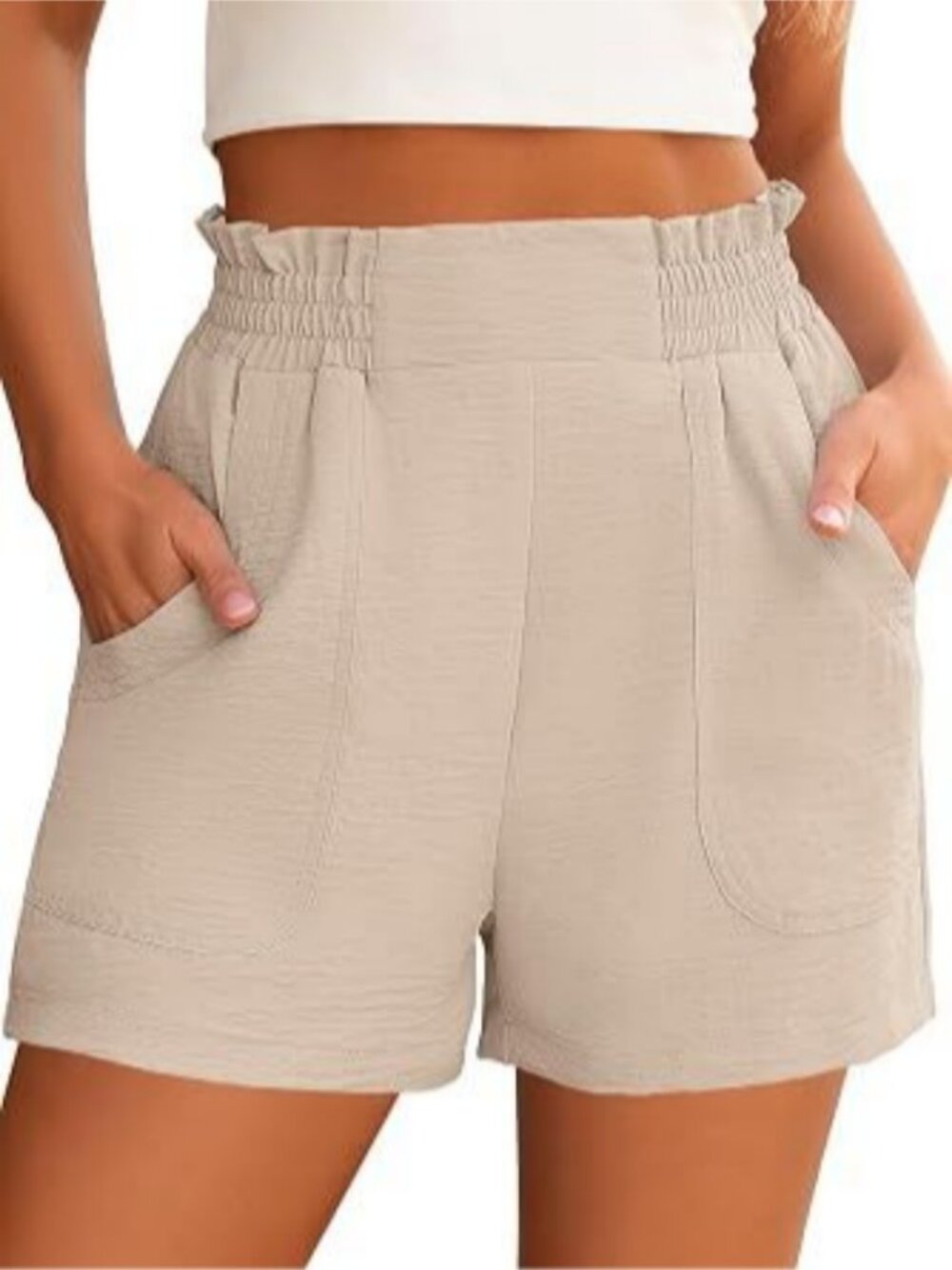 Womens High Waisted Wide Leg Shorts Casual Summer Shorts with Pockets